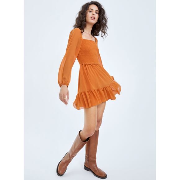 Wilfred Dresses & Skirts - Wilfred Tempest Mini Dress in Oriole Orange Size Medium
